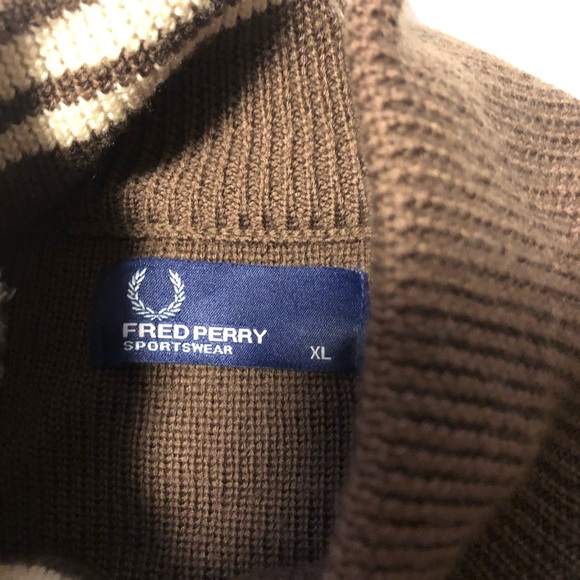 Fred Perry zip brown wool sweater - Picture 9 of 13